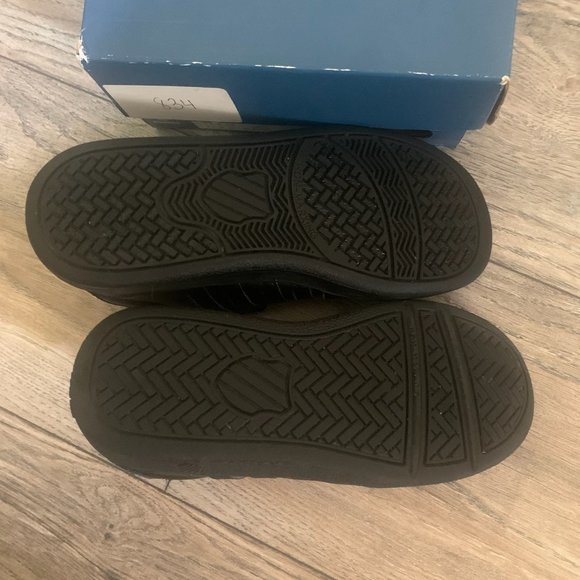 NWT K-SWISS KID'S CLASSIC VN LEATHER SNEAKERS BLACK/BLACK 1 M - Picture 8 of 8